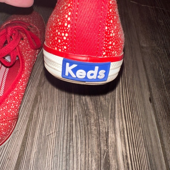 Keds Red and White Dots Sneakers Red Laces Spring Summer Red White Blue Size 7.5 - Picture 6 of 8